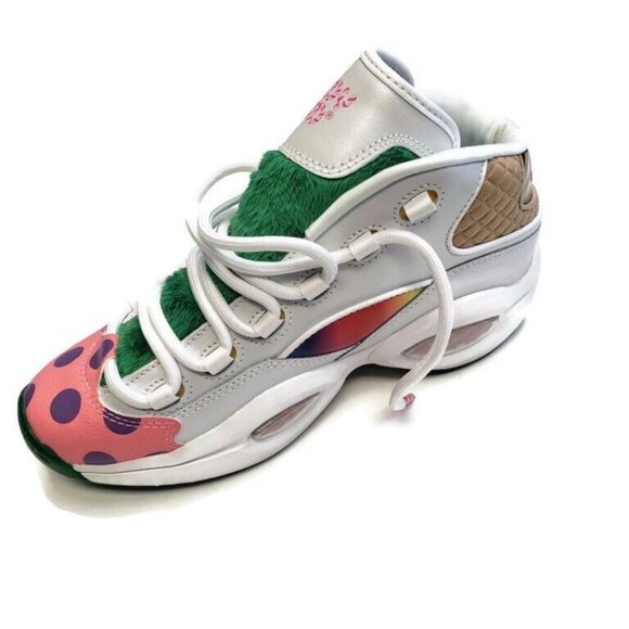 Reebok Size 4.5 Question Mid Candy Land x Hasbro Iverson Rainbow Trail GZ0081 - Picture 4 of 9